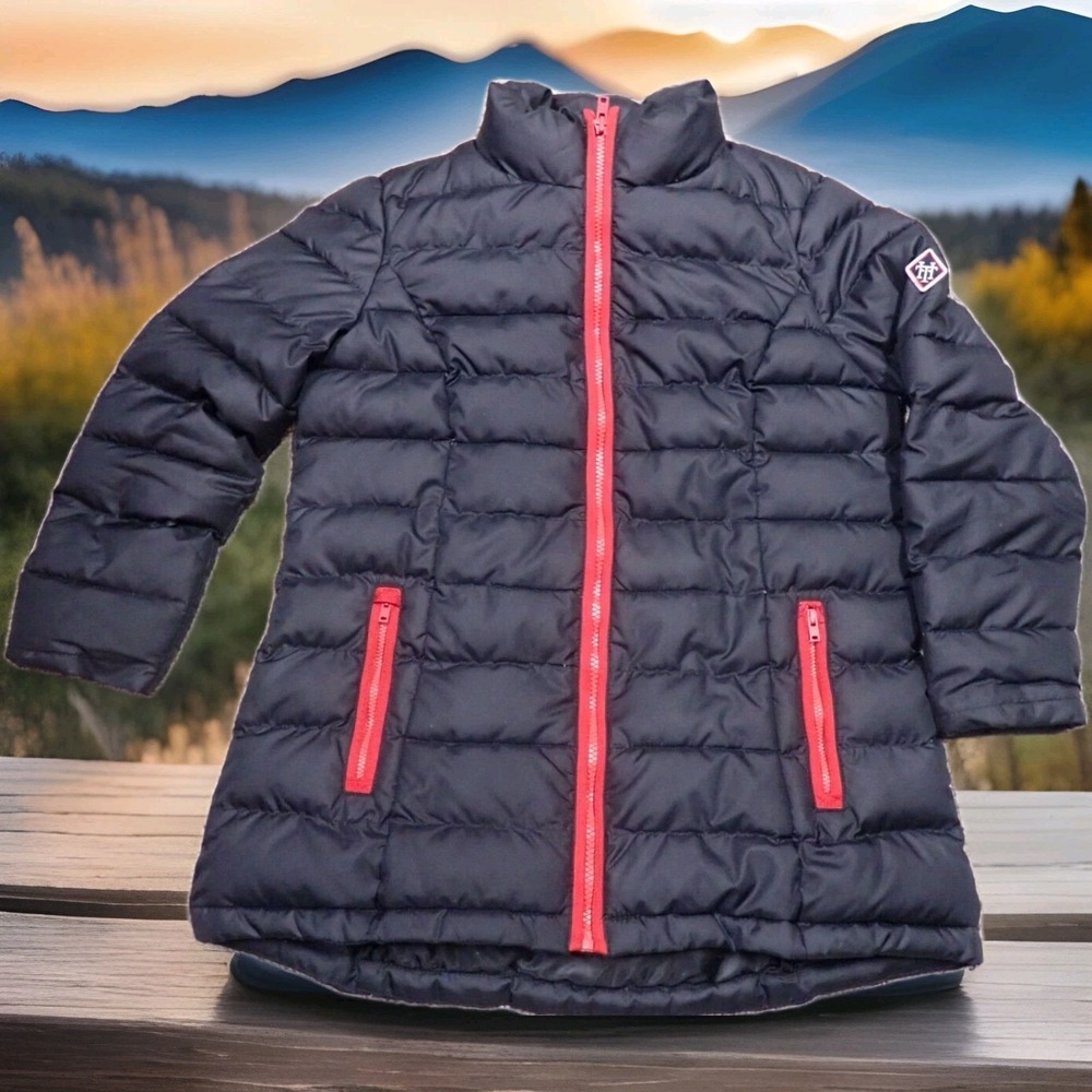 Tommy Hilfiger Puffer Jacket Womens Small Navy Blue Excellent Quilted Full‎ Zip